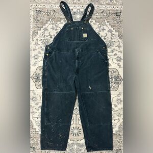 Carhartt R01 BLK Overalls 52x32 Thrashed Worn In Stained Faded Streetwear Work